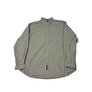 Abercrombie Fitch Mens Big‎ Shirt Yellow Plaid Long Sleeve Button Down Size L